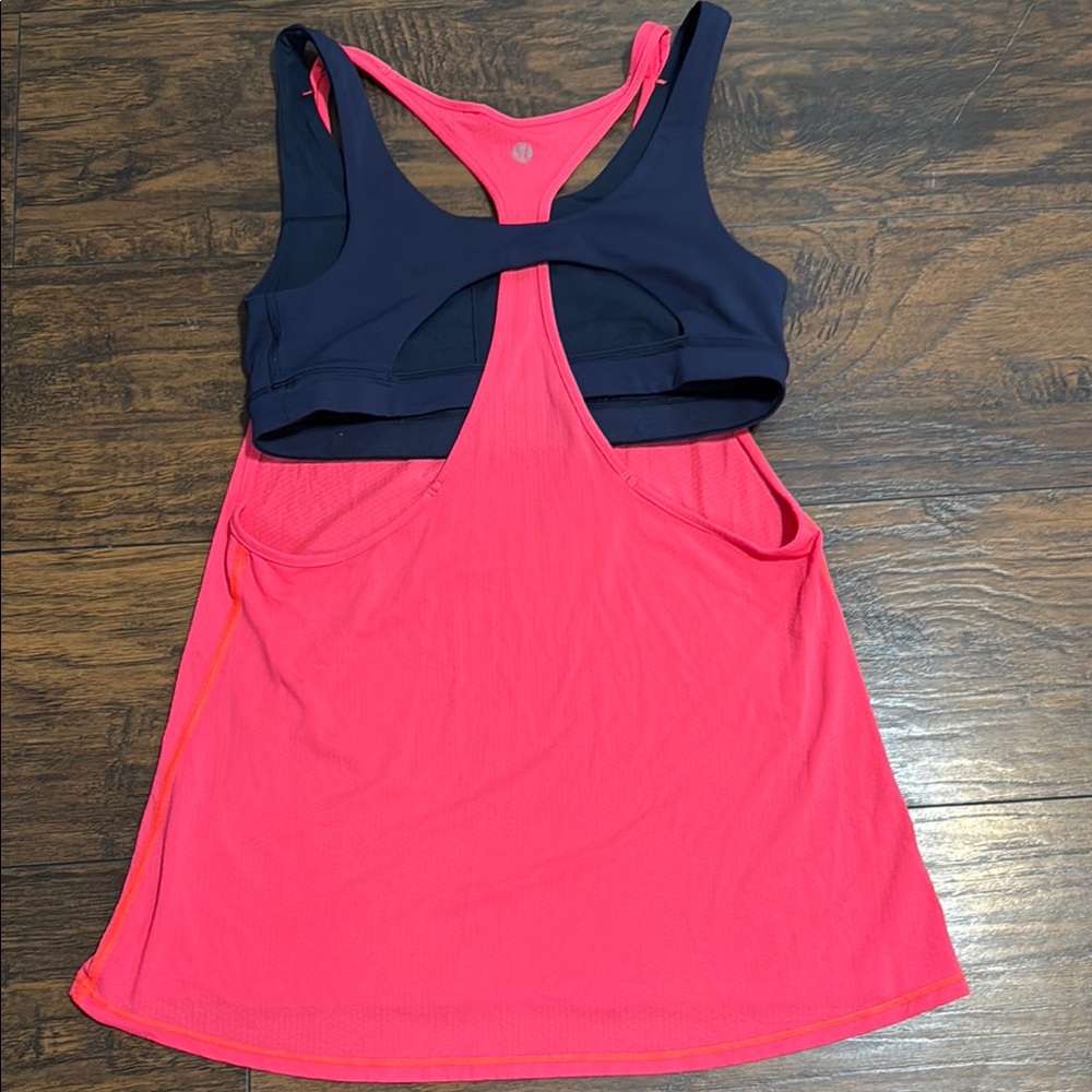 lululemon athletica Pink and Navy Crop Top
